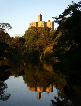 medieval castle from river below