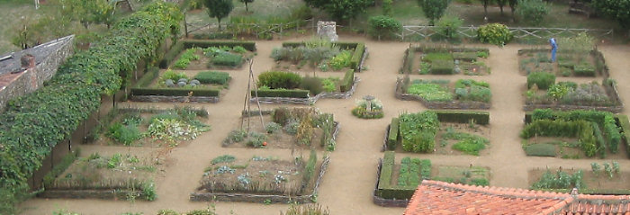 medieval garden aerial view