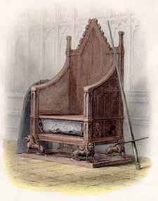 Coronation Chair  and Stone of Scone - Anonymous Engraver Published in A History of England 1855 