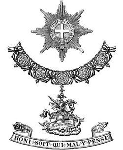 The insignia of a knight of the Order of the Garter