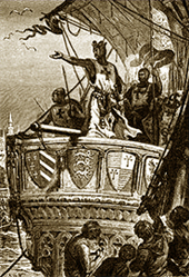Richard leaving the Holy Land (19th century drawing)